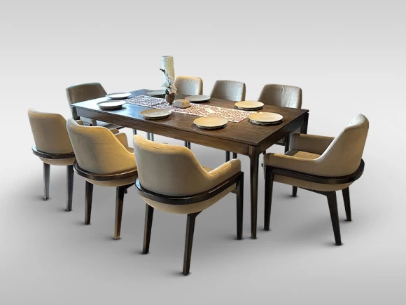 Selina Beach Wood Dining Set (8 Seater)