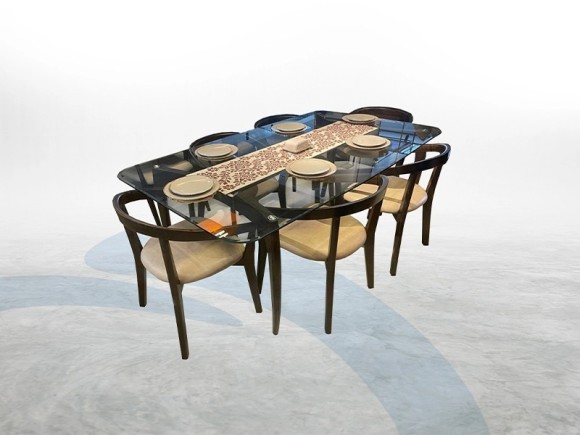 Glass top Dining set ( 6 Chair )