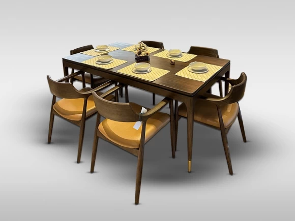 Bruck Beach Wood Dining Set (6 Seater)