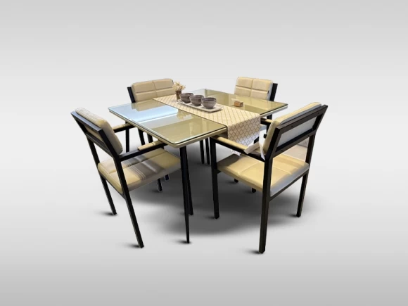 Padded Square Dinner Table Set (4 Seater)