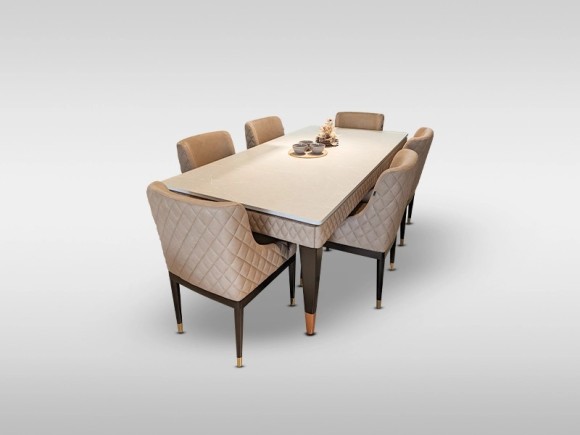 Side padding with HPL top Dining Set ( 8 Chair )